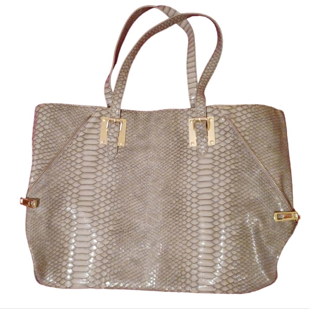 Steven By Steve Madden Snake Print Shoulder Bag - Beige